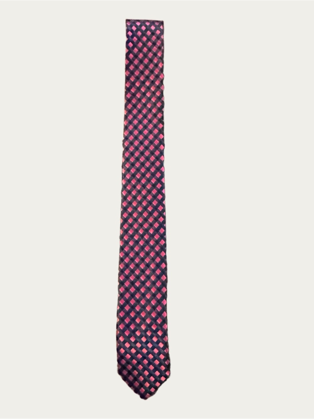 RAJA Red and Black 100% Silk Checkered Tie - Handmade